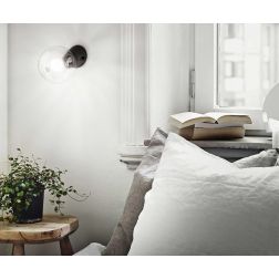 LAMPADA DA PARETE IN CERAMICA BIANCA SMALTO O NERA OPACA PORTALAMPADE E27 CRISTALENSI - Cristalensi Shop Online