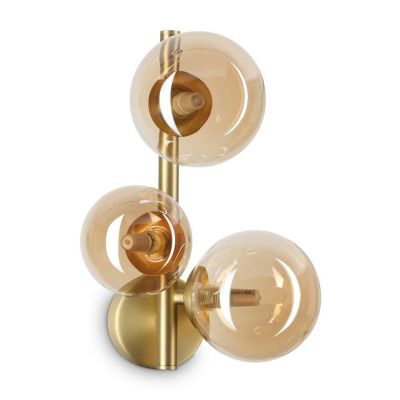 APPLIQUE MODERNA IN METALLO CON 3 SFERE IN VETRO FUME, BIANCO O AMBRA LAMPADINE G9 INCLUSE CRISTALENSI - Cristalensi Shop Online