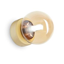 PICCOLA APPLIQUE ROTONDA IN METALLO CON SFERA IN VETRO FUME, BIANCO O AMBRA LAMPADINA G9 INCLUSA CRISTALENSI - Cristalensi Shop 2