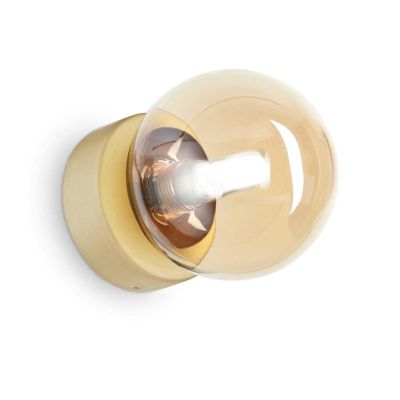 PICCOLA APPLIQUE ROTONDA IN METALLO CON SFERA IN VETRO FUME, BIANCO O AMBRA LAMPADINA G9 INCLUSA CRISTALENSI - Cristalensi Shop