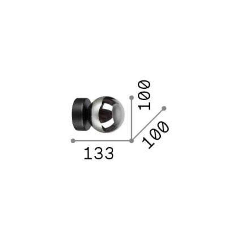 PICCOLA APPLIQUE ROTONDA IN METALLO CON SFERA IN VETRO FUME, BIANCO O AMBRA LAMPADINA G9 INCLUSA CRISTALENSI - Cristalensi Shop