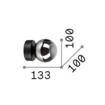 PICCOLA APPLIQUE ROTONDA IN METALLO CON SFERA IN VETRO FUME, BIANCO O AMBRA LAMPADINA G9 INCLUSA CRISTALENSI - Cristalensi Shop