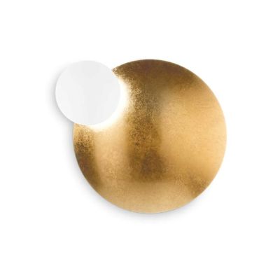 APPLIQUE MODERNA 2 MISURE IN METALLO FOGLIA ORO DIFFUSORE ORIENTABILE LED INTEGRATO LUCE 3000K CRISTALENSI - Cristalensi Shop On