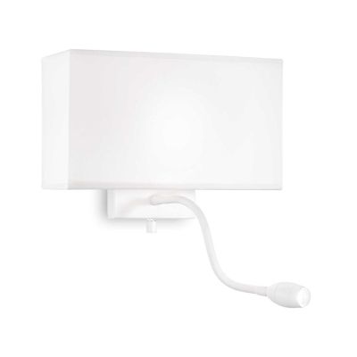 LAMPADA DA PARETE CON PARALUME IN TESSUTO BIANCO O NERO E CON BRACCIO ORIENTABILE LED 1W DA LETTURA CRISTALENSI - Cristalensi Sh