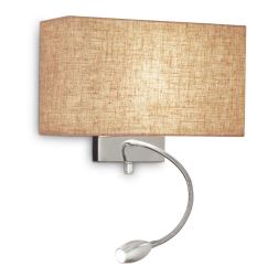 LAMPADA DA PARETE CON PARALUME IN TESSUTO IN TRE COLORI E CON BRACCIO ORIENTABILE LED 1W DA LETTURA CRISTALENSI - Cristalensi Sh 2