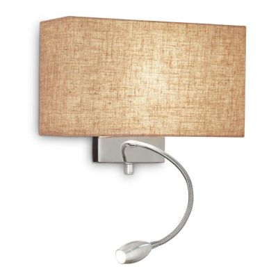 LAMPADA DA PARETE CON PARALUME IN TESSUTO IN TRE COLORI E CON BRACCIO ORIENTABILE LED 1W DA LETTURA CRISTALENSI - Cristalensi Sh