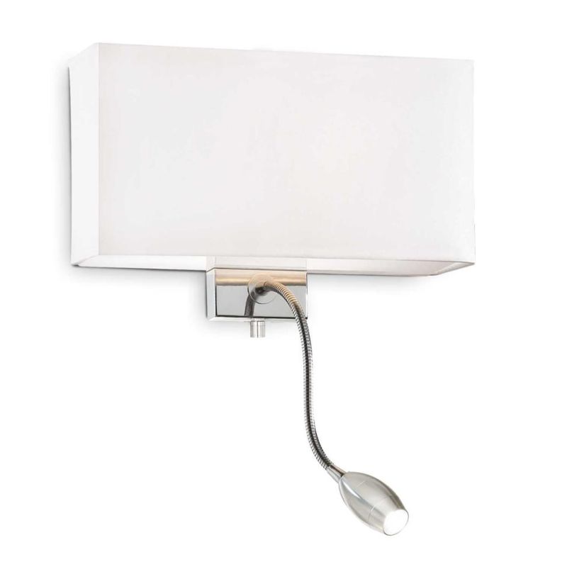 LAMPADA DA PARETE CON PARALUME IN TESSUTO IN TRE COLORI E CON BRACCIO ORIENTABILE LED 1W DA LETTURA CRISTALENSI - Cristalensi Sh