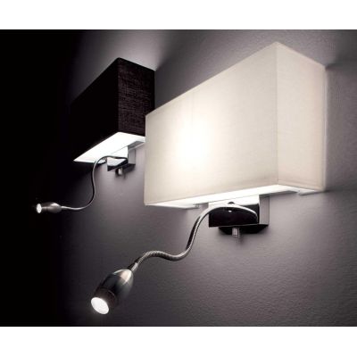 LAMPADA DA PARETE CON PARALUME IN TESSUTO IN TRE COLORI E CON BRACCIO ORIENTABILE LED 1W DA LETTURA CRISTALENSI - Cristalensi Sh