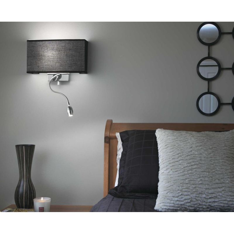 LAMPADA DA PARETE CON PARALUME IN TESSUTO IN TRE COLORI E CON BRACCIO ORIENTABILE LED 1W DA LETTURA CRISTALENSI - Cristalensi Sh