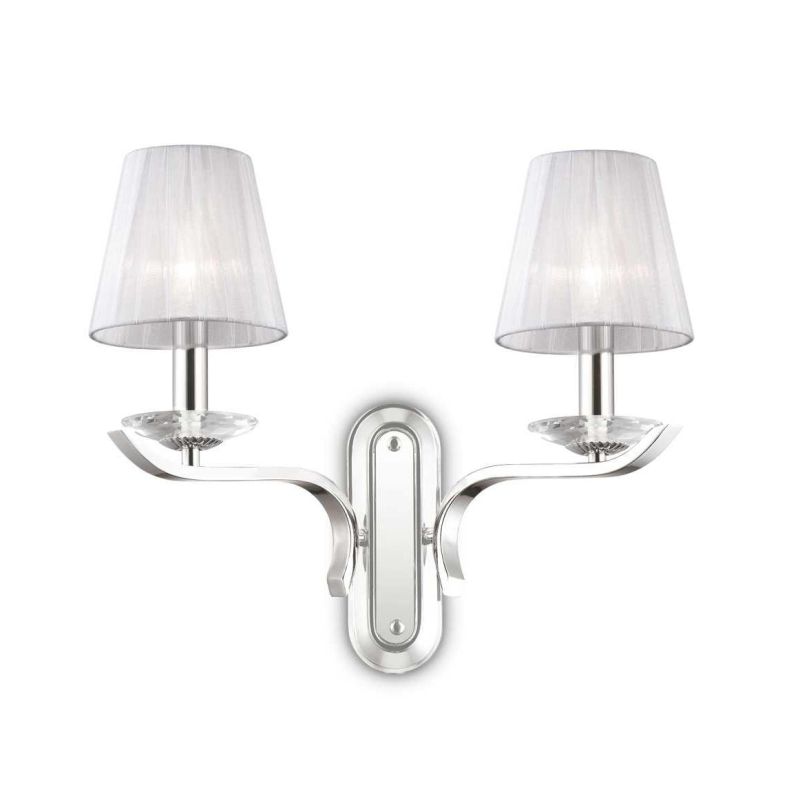 APPLIQUE CLASSICA IN METALLO CROMO OPPURE OTTONE CON PARALUMI IN ORGANZA BIANCHI CRISTALENSI - Cristalensi Shop Online