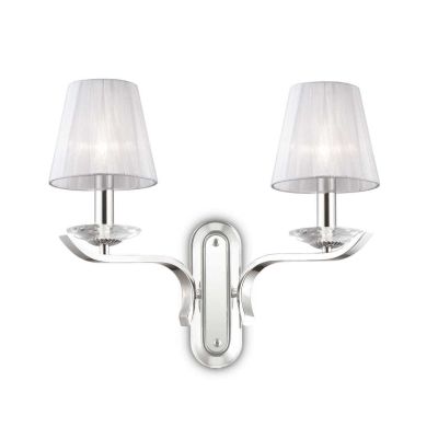 APPLIQUE CLASSICA IN METALLO CROMO OPPURE OTTONE CON PARALUMI IN ORGANZA BIANCHI CRISTALENSI - Cristalensi Shop Online