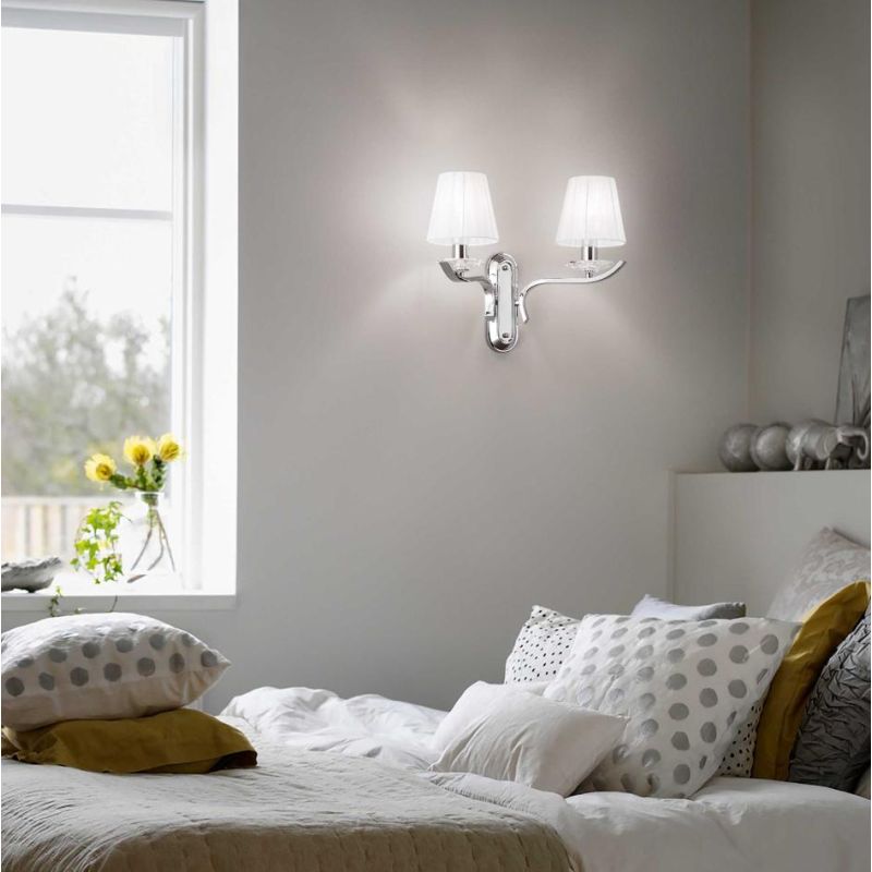 APPLIQUE CLASSICA IN METALLO CROMO OPPURE OTTONE CON PARALUMI IN ORGANZA BIANCHI CRISTALENSI - Cristalensi Shop Online