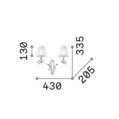 APPLIQUE CLASSICA IN METALLO CROMO OPPURE OTTONE CON PARALUMI IN ORGANZA BIANCHI CRISTALENSI - Cristalensi Shop Online