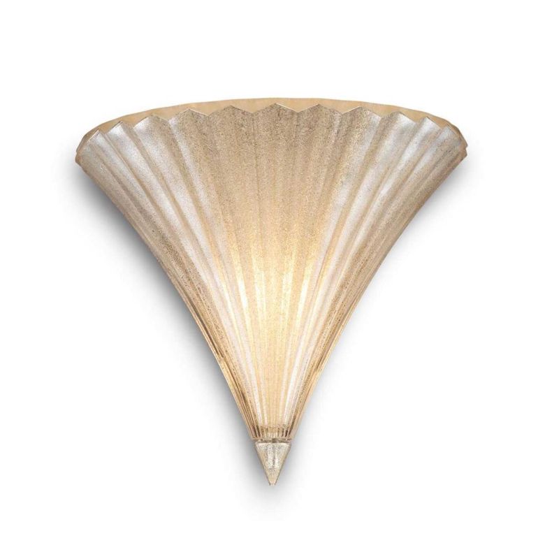 LAMPADA DA PARETE CLASSICA ED ELEGANTE IN VETRO TRASPARENTE O ORO SFACCETTATO LARGHEZZA CM 24 CRISTALENSI - Cristalensi Shop Onl