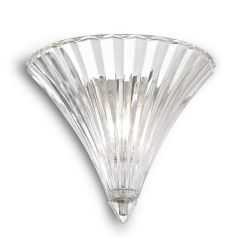 LAMPADA DA PARETE CLASSICA ED ELEGANTE IN VETRO TRASPARENTE O ORO SFACCETTATO LARGHEZZA CM 24 CRISTALENSI - Cristalensi Shop Onl