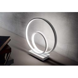 LAMPADA DA TAVOLO MODERNA DIAMETRO CM 28 LED 23W LUCE 3000K COLORI BIANCO NERO O OTTONE CRISTALENSI - Cristalensi Shop Online