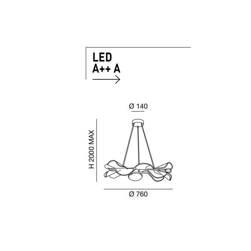 3626-45 SYLVIE SOSPENSIONE ULTRA MODERNA BIANCA LED 30W DIAMETRO CM 76 DI FABAS LUCE Fabas Luce - Cristalensi Shop Online