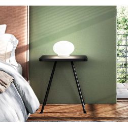 LAMPADA DA TAVOLO OVALE IN VETRO BIANCO SOFFIATO 2 MISURE MODERNA LAMPADINA ATTACCO E27 CRISTALENSI - Cristalensi Shop Online