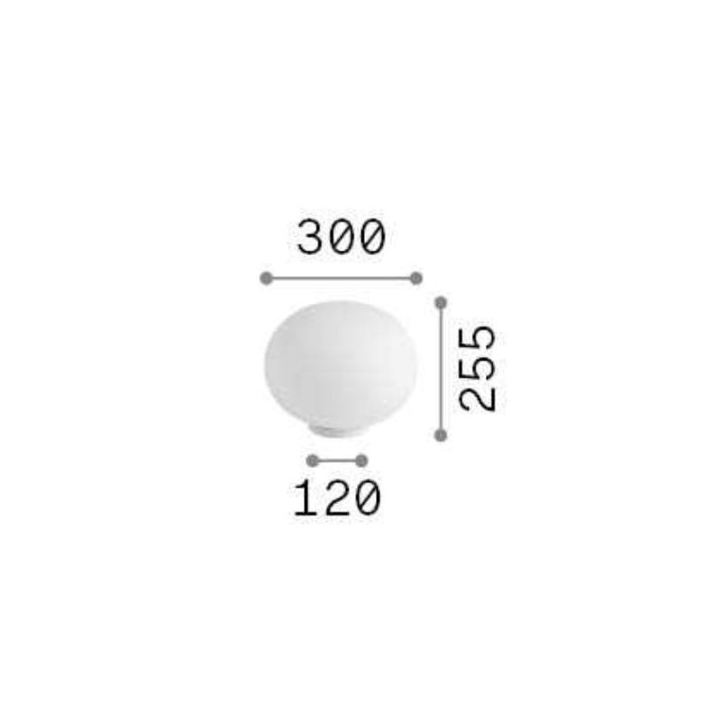 LAMPADA DA TAVOLO OVALE IN VETRO BIANCO SOFFIATO 2 MISURE MODERNA LAMPADINA ATTACCO E27 CRISTALENSI - Cristalensi Shop Online