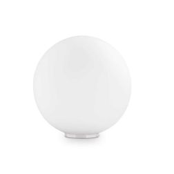 PICCOLA LAMPADA DA TAVOLO D10 CM CON DIFFUSORE A SFERA IN VETRO SOFFIATO BIANCO LAMPADINA G9 INCLUSA CRISTALENSI - Cristalensi S