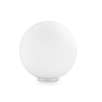 PICCOLA LAMPADA DA TAVOLO D10 CM CON DIFFUSORE A SFERA IN VETRO SOFFIATO BIANCO LAMPADINA G9 INCLUSA CRISTALENSI - Cristalensi S