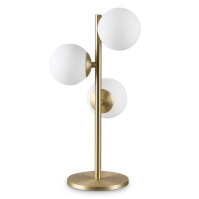 LAMPADA DA TAVOLO IN METALLO CON 3 SFERE IN VETRO FUME, BIANCO O AMBRA LAMPADINE G9 INCLUSE CRISTALENSI - Cristalensi Shop Onlin