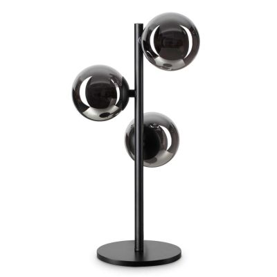 LAMPADA DA TAVOLO IN METALLO CON 3 SFERE IN VETRO FUME, BIANCO O AMBRA LAMPADINE G9 INCLUSE CRISTALENSI - Cristalensi Shop Onlin