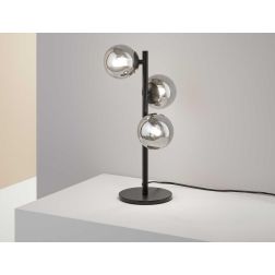 LAMPADA DA TAVOLO IN METALLO CON 3 SFERE IN VETRO FUME, BIANCO O AMBRA LAMPADINE G9 INCLUSE CRISTALENSI - Cristalensi Shop Onlin