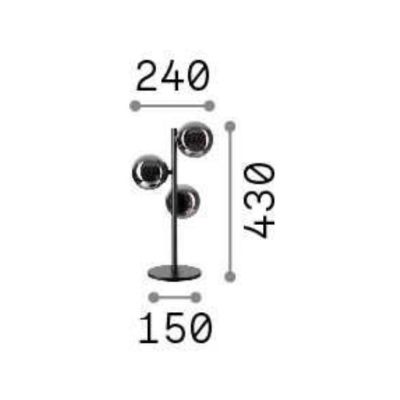 LAMPADA DA TAVOLO IN METALLO CON 3 SFERE IN VETRO FUME, BIANCO O AMBRA LAMPADINE G9 INCLUSE CRISTALENSI - Cristalensi Shop Onlin