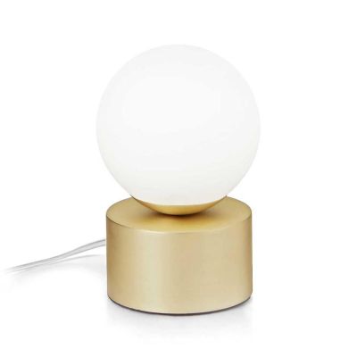 PICCOLA LAMPADA DA TAVOLO IN METALLO CON SFERA IN VETRO FUME, BIANCO O AMBRA LAMPADINA G9 INCLUSE CRISTALENSI - Cristalensi Shop