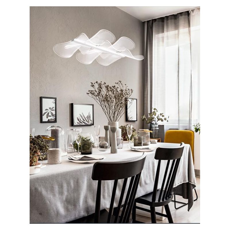 3626-49 SYLVIE GRANDE LAMPADARIO A SOSPENSIONE ULTRA MODERNO BIANCA LED 44W DI FABAS LUCE Fabas Luce - Cristalensi Shop Online