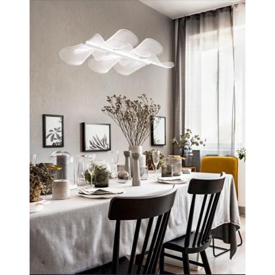 3626-49 SYLVIE GRANDE LAMPADARIO A SOSPENSIONE ULTRA MODERNO BIANCA LED 44W DI FABAS LUCE Fabas Luce - Cristalensi Shop Online