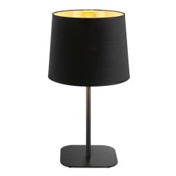 LAMPADA DA TAVOLO PICCOLA H48 DIAMETRO 26 IN COLORE NERO OPACO E PARALUME NERO CRISTALENSI - Cristalensi Shop Online