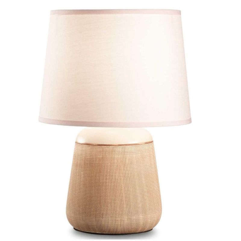 LAMPADA DA TAVOLO TORTORA IN CERAMICA CON DECORI E PARALUME IN PVC RIVESTITO IN TESSUTO CRISTALENSI - Cristalensi Shop Online