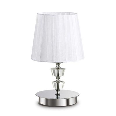 LAMPADA DA TAVOLO IN VETRO TRASPARENTE CON DETTAGLI CROMO ALTEZZA CM 30 E CM 55 CRISTALENSI - Cristalensi Shop Online