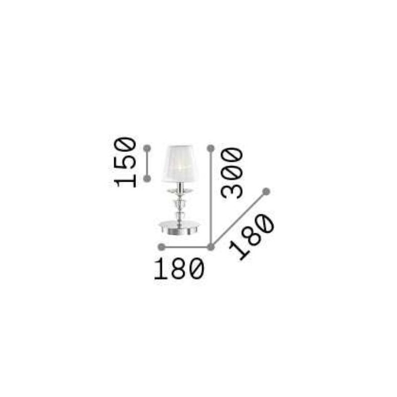 LAMPADA DA TAVOLO IN VETRO TRASPARENTE CON DETTAGLI CROMO ALTEZZA CM 30 E CM 55 CRISTALENSI - Cristalensi Shop Online