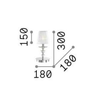 LAMPADA DA TAVOLO IN VETRO TRASPARENTE CON DETTAGLI CROMO ALTEZZA CM 30 E CM 55 CRISTALENSI - Cristalensi Shop Online