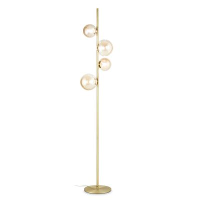 LAMPADA DA TERRA IN METALLO CON 4 SFERE IN VETRO FUME, BIANCO O AMBRA LAMPADINE G9 INCLUSE CRISTALENSI - Cristalensi Shop Online