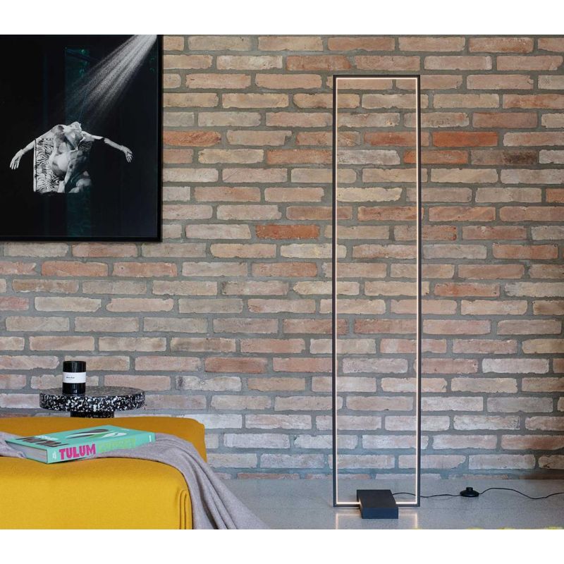 LAMPADA DA TERRA RETTANGOLARE IN METALLO BIANCO O NERO LED 30W LUCE 3000K MODERNA CRISTALENSI - Cristalensi Shop Online