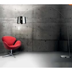 DORSALE LAMPADA DA TERRA MODERNA CON STELO SQUADRATO CROMATO BRACCIO TELESCOPICO PARALUME CROMO Ideal Lux - Cristalensi Shop Onl