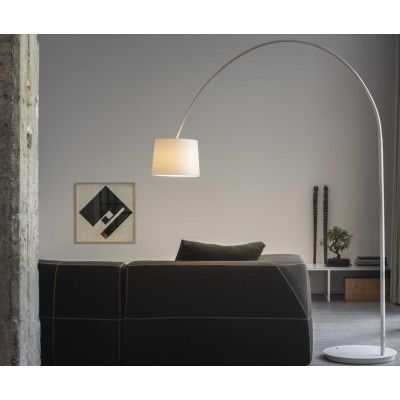 LAMPADA DA TERRA MODERNA CON STELO SQUADRATA E BRACCIO TELESCOPICO GRANDE BIANCA O NERA CRISTALENSI - Cristalensi Shop Online