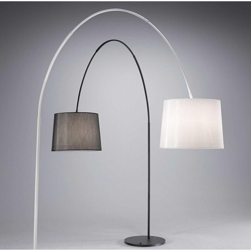 LAMPADA DA TERRA MODERNA CON STELO SQUADRATA E BRACCIO TELESCOPICO GRANDE BIANCA O NERA CRISTALENSI - Cristalensi Shop Online