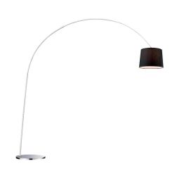 LAMPADA DA TERRA MODERNA CON STELO SQUADRATO CROMATO E BRACCIO TELESCOPICO BIANCA O NERA CRISTALENSI - Cristalensi Shop Online