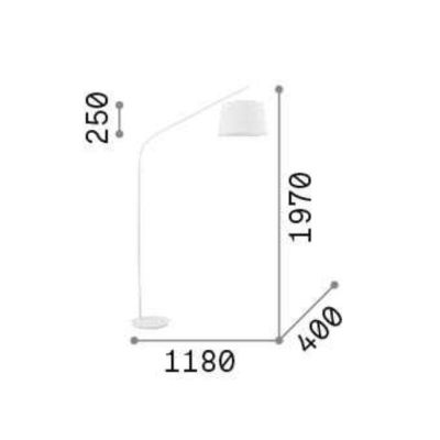 PIANTANA LAMPADA DA TERRA AD ARCO BIANCA O NERA MODERNA ECONOMICA CRISTALENSI - Cristalensi Shop Online
