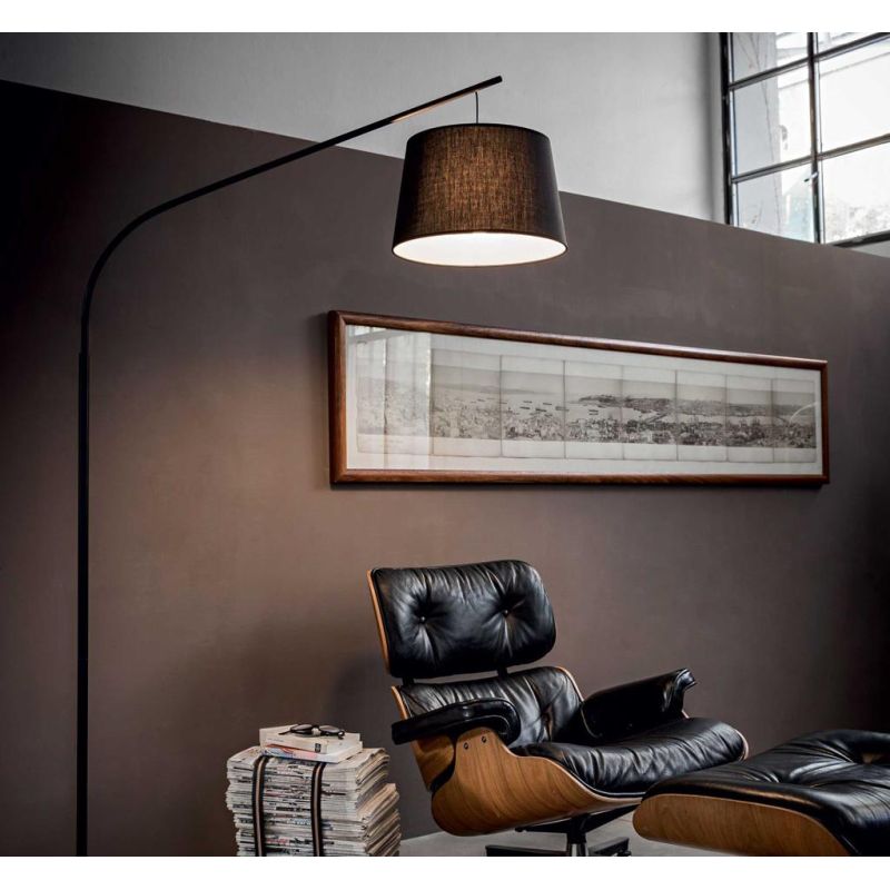 PIANTANA LAMPADA DA TERRA AD ARCO BIANCA O NERA MODERNA ECONOMICA CRISTALENSI - Cristalensi Shop Online