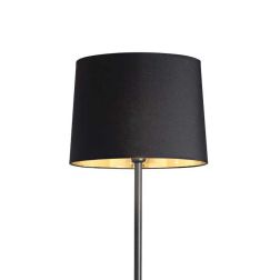 LAMPADA DA TERRA PIANTANA DI COLORE NERO OPACO CON PARALUME NERO INTERNO ORO CRISTALENSI - Cristalensi Shop Online 2