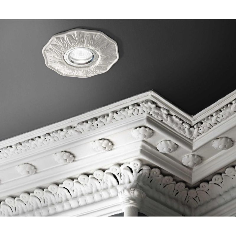 FARETTO DA INCASSO PER INTERNI IN GESSO DECORATO FINITURE BIANCO BRUNITO O OTTONE CRISTALENSI - Cristalensi Shop Online