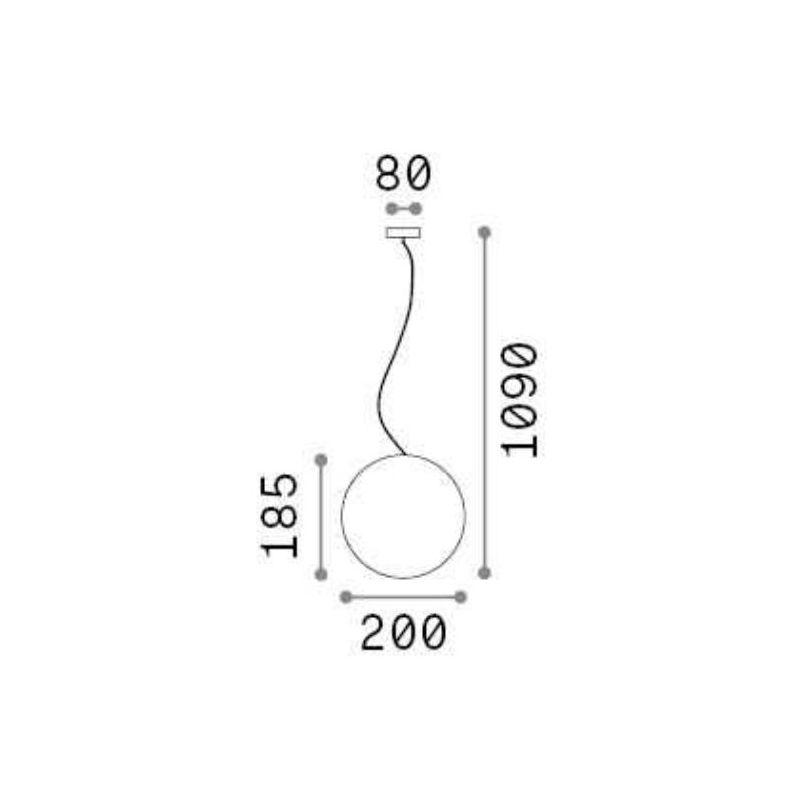 SOSPENSIONE SINGOLA A SFERA LUMINOSA 4 MISURE DA ESTERNI IP44 MODERNA BIANCA OPACA CRISTALENSI - Cristalensi Shop Online
