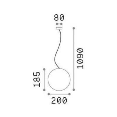 SOSPENSIONE SINGOLA A SFERA LUMINOSA 4 MISURE DA ESTERNI IP44 MODERNA BIANCA OPACA CRISTALENSI - Cristalensi Shop Online
