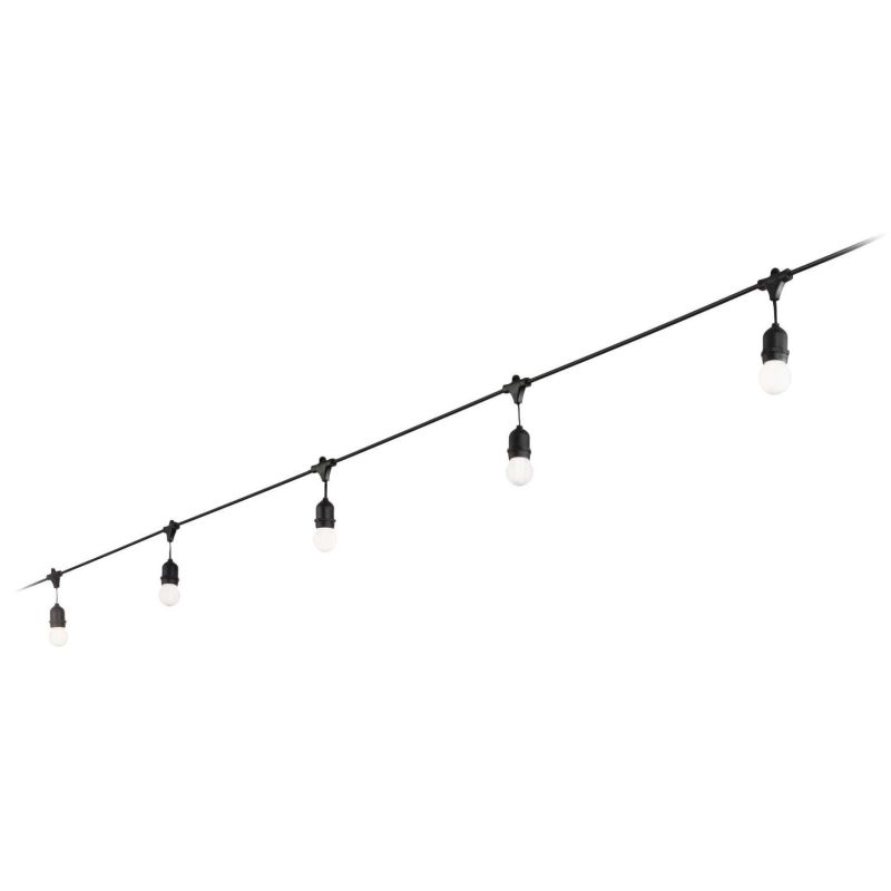CATENARIA DI MT 4 PER ESTERNI IP44 IN PLASTICA NERA 5 LUCI CON OCCHIELLI DI ANCORAGGIO CRISTALENSI - Cristalensi Shop Online